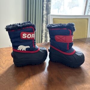 Sorel Toddler Navy and Red Winter Boots size 6